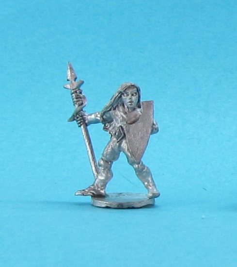 DI302A Wood Elf Spearbearer on guard - Click Image to Close